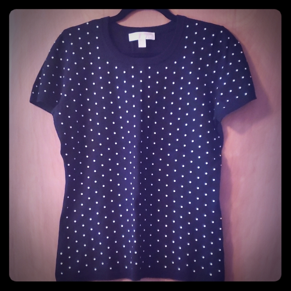 Short sleeve Michael Kors sweater w/white dots